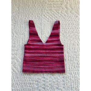 pink striped tank top size small